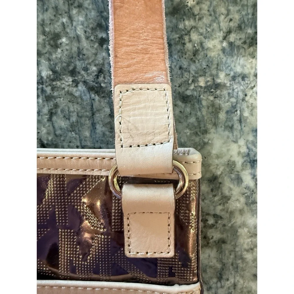 MICHAEL KORS JET SET SIGNATURE FLAT CROSSBODY 7X8.75 Cocoa LEATHER BAG